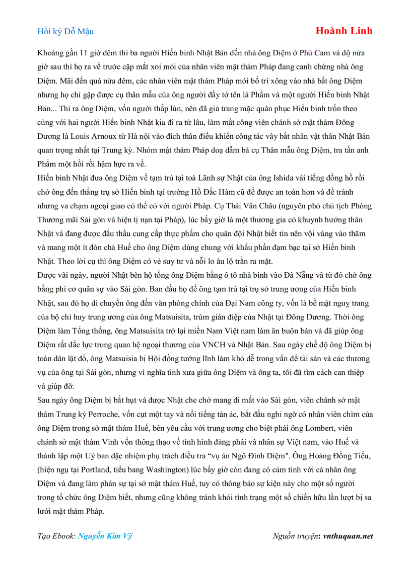 image for page Ebook Hồi ký Đỗ Mậu Hoành Linh