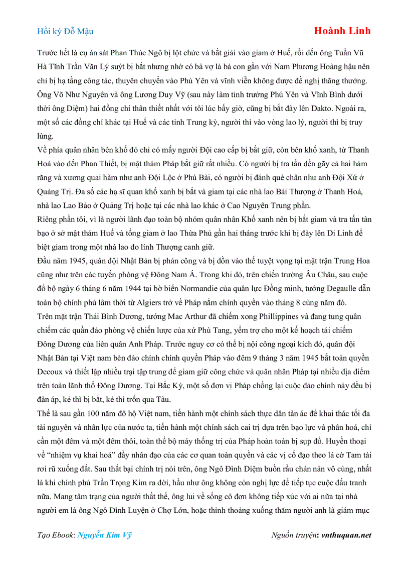 image for page Ebook Hồi ký Đỗ Mậu Hoành Linh