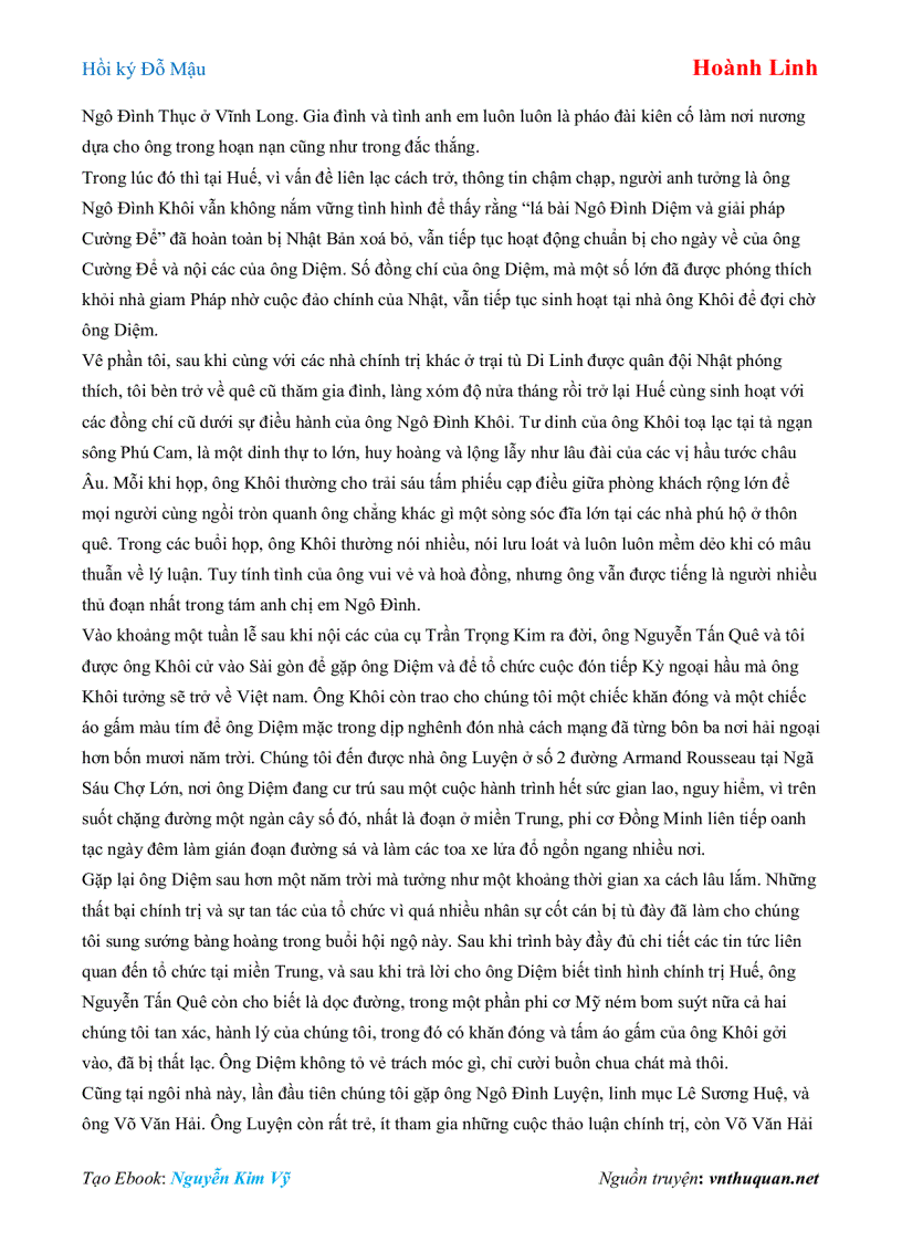 image for page Ebook Hồi ký Đỗ Mậu Hoành Linh