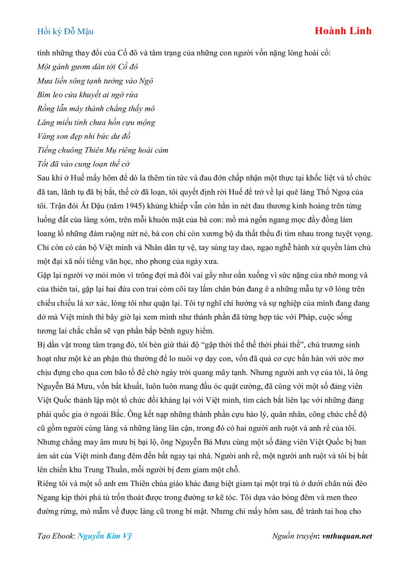 image for page Ebook Hồi ký Đỗ Mậu Hoành Linh