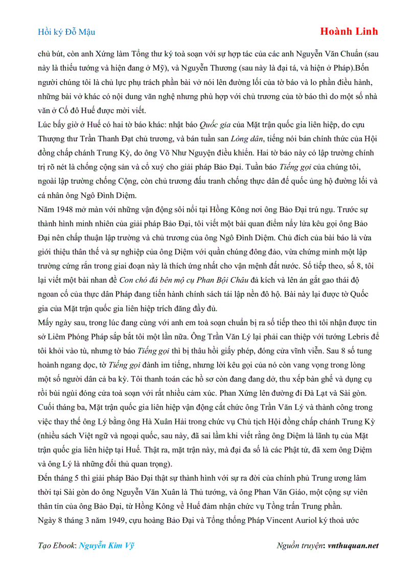 image for page Ebook Hồi ký Đỗ Mậu Hoành Linh