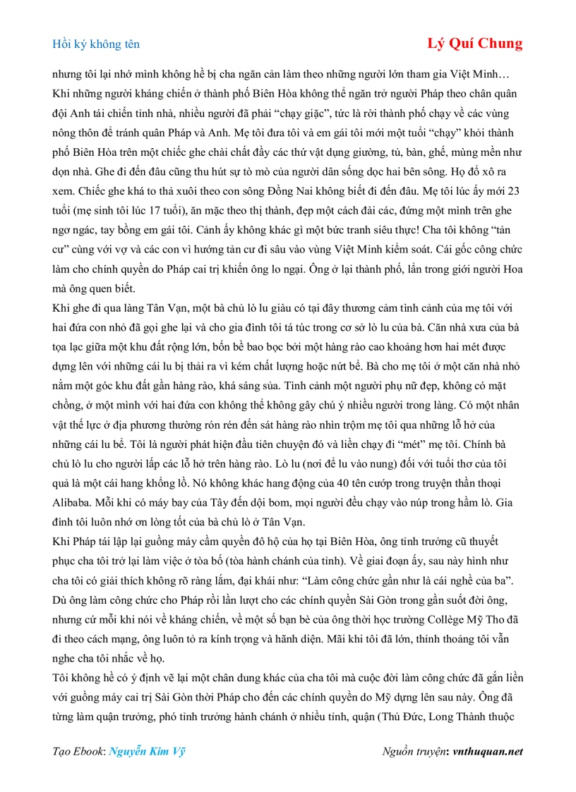 image for page Ebook Hồi ký không tên Lý Quí Chung