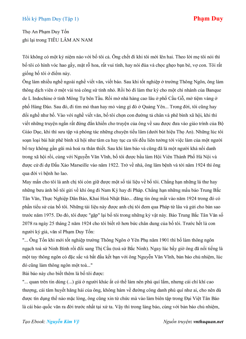 image for page Ebook Hồi ký Phạm Duy Tập 1 Phạm Duy