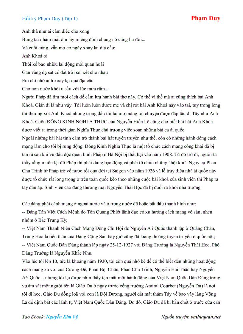 image for page Ebook Hồi ký Phạm Duy Tập 1 Phạm Duy