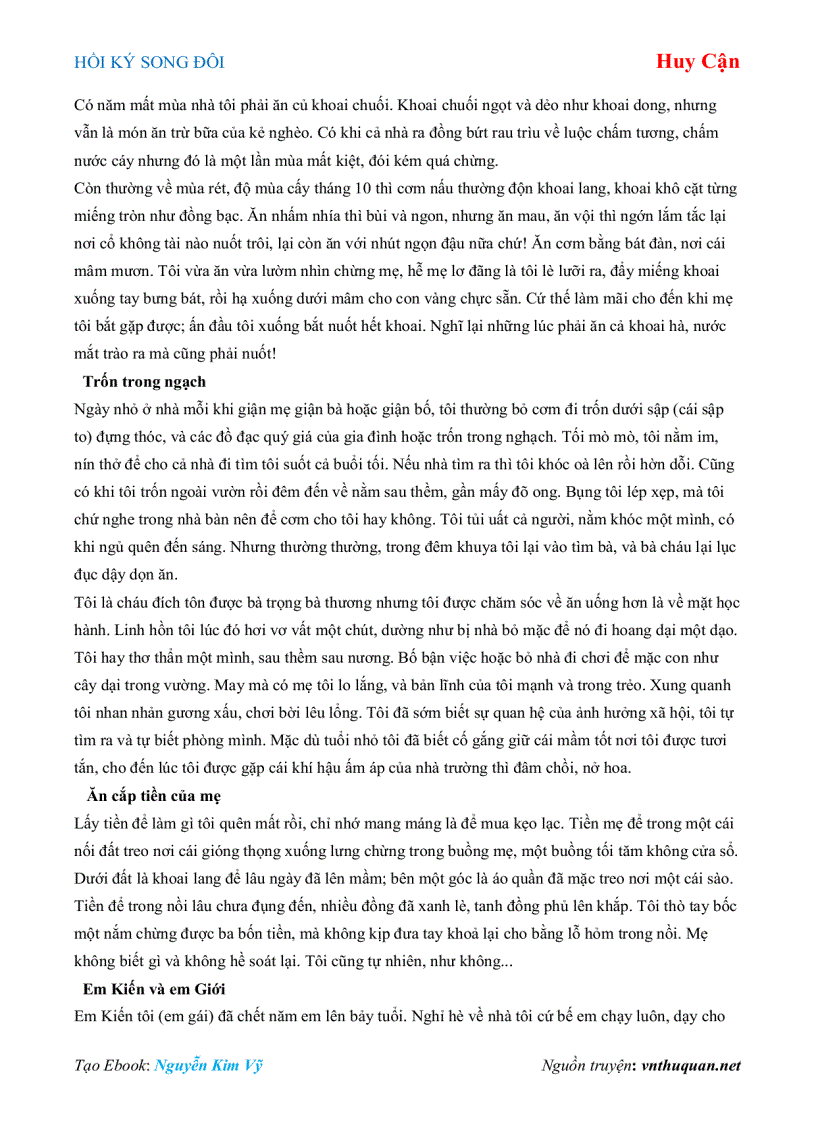 image for page Ebook HỒI KÝ SONG ĐÔI Huy Cận