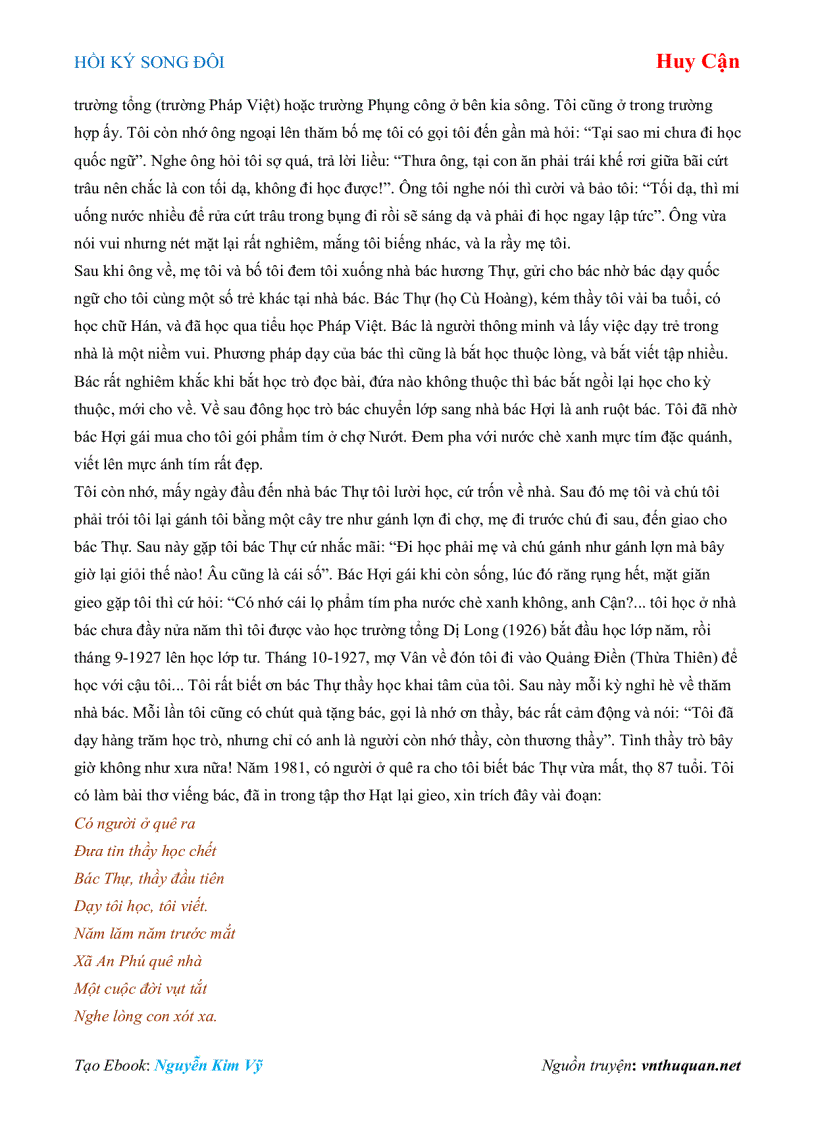 image for page Ebook HỒI KÝ SONG ĐÔI Huy Cận