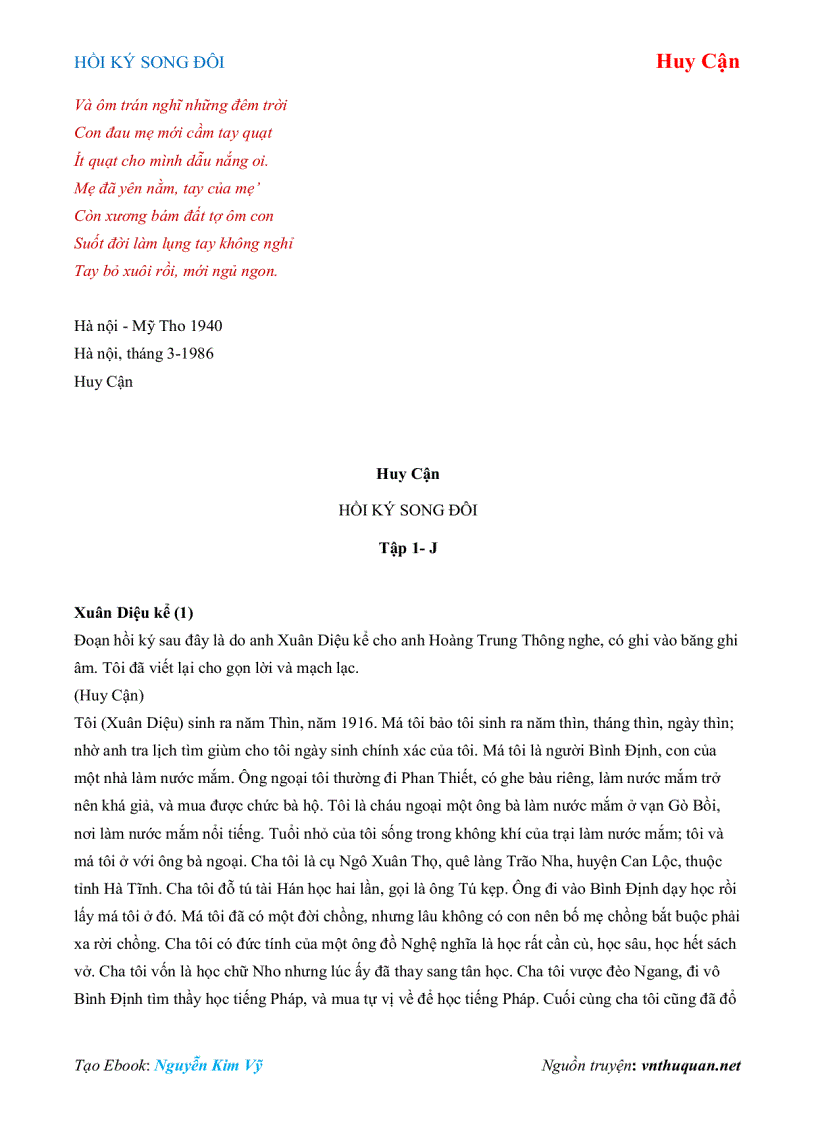 image for page Ebook HỒI KÝ SONG ĐÔI Huy Cận