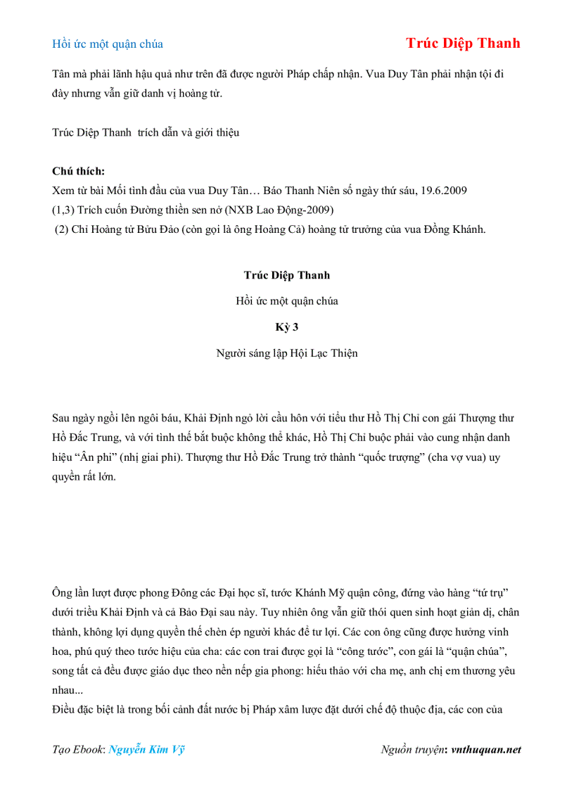 image for page Ebook Hồi ức một quận chúa Trúc Diệp Thanh