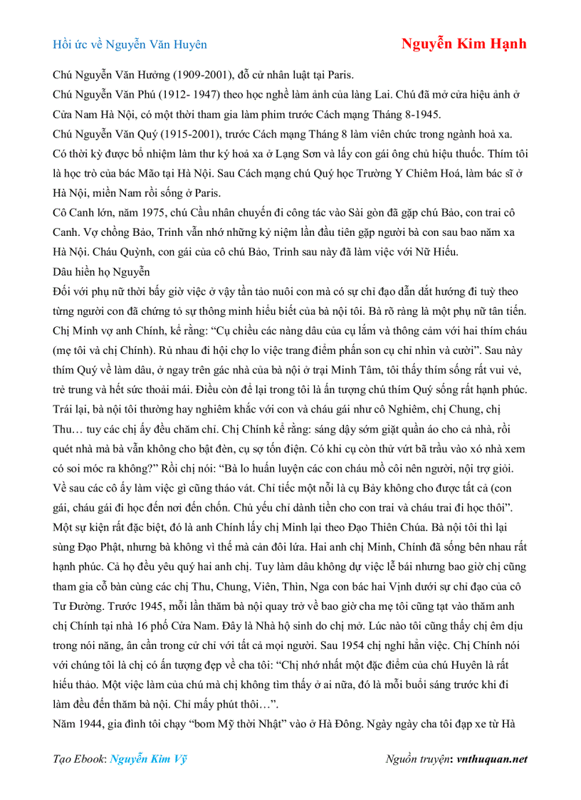 image for page Ebook Hồi ức về Nguyễn Văn Huyên Nguyễn Kim Hạnh