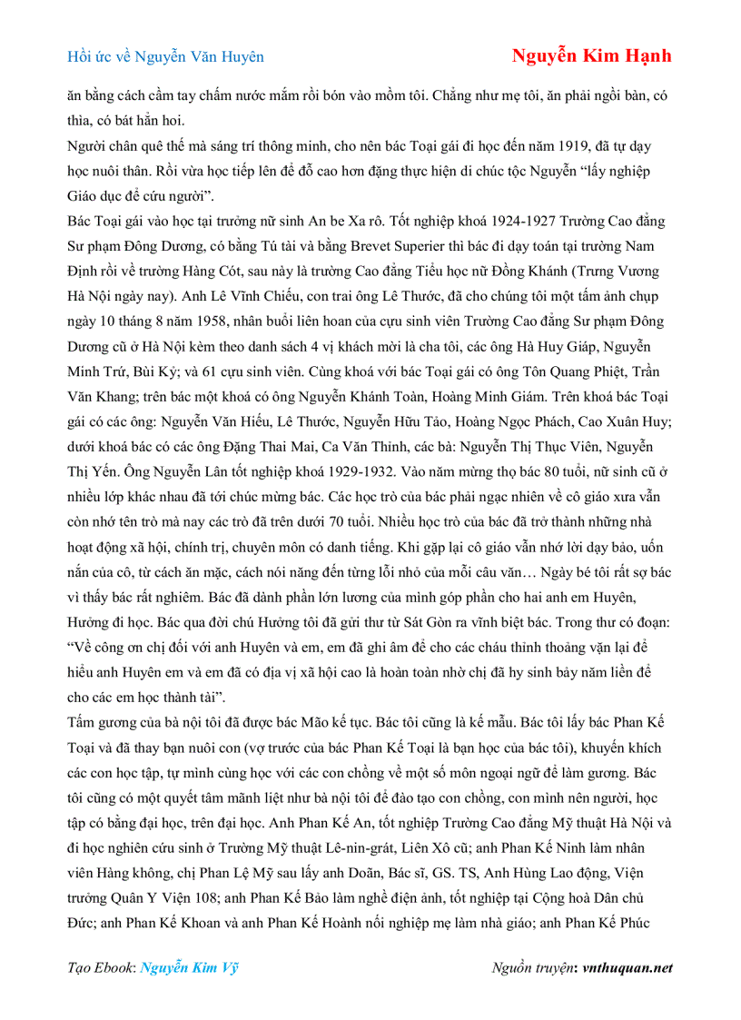 image for page Ebook Hồi ức về Nguyễn Văn Huyên Nguyễn Kim Hạnh