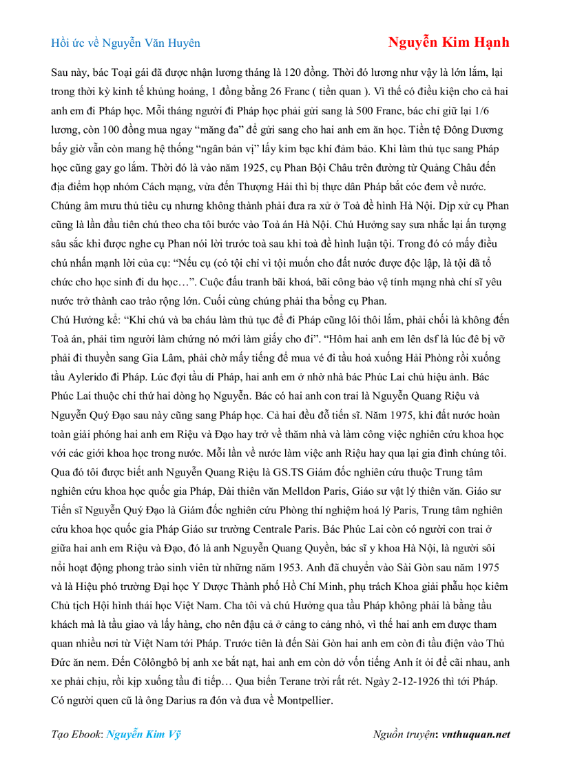 image for page Ebook Hồi ức về Nguyễn Văn Huyên Nguyễn Kim Hạnh