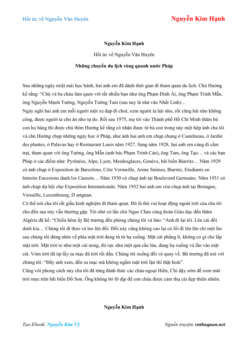 image for page Ebook Hồi ức về Nguyễn Văn Huyên Nguyễn Kim Hạnh