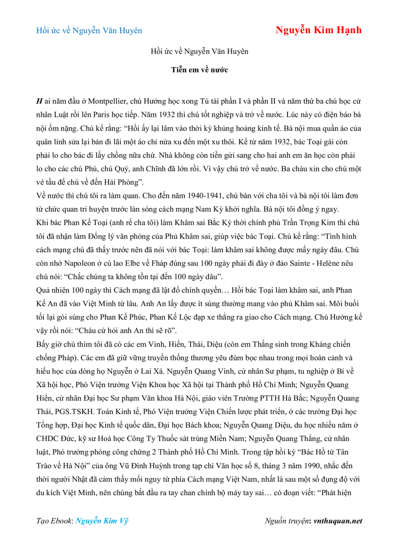 image for page Ebook Hồi ức về Nguyễn Văn Huyên Nguyễn Kim Hạnh