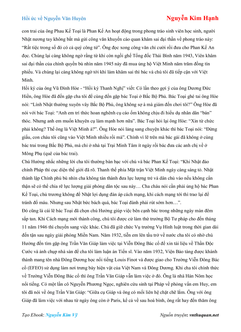 image for page Ebook Hồi ức về Nguyễn Văn Huyên Nguyễn Kim Hạnh