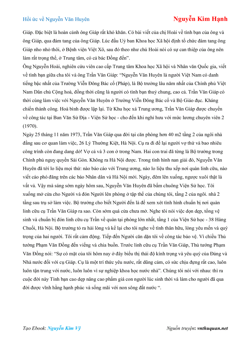 image for page Ebook Hồi ức về Nguyễn Văn Huyên Nguyễn Kim Hạnh