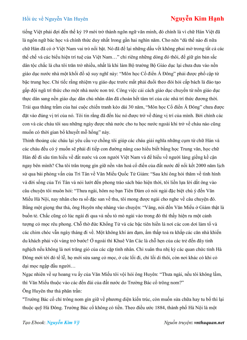 image for page Ebook Hồi ức về Nguyễn Văn Huyên Nguyễn Kim Hạnh