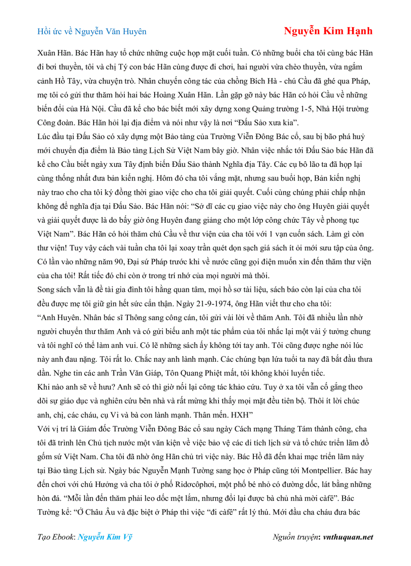 image for page Ebook Hồi ức về Nguyễn Văn Huyên Nguyễn Kim Hạnh
