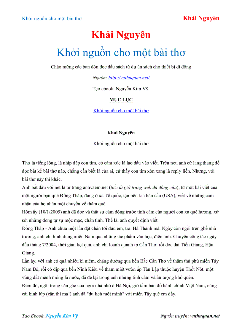 image for page Ebook Khởi nguồn cho một bài thơ Khải Nguyên