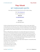Ebook KỶ NIỆM KHÓ QUÊN Thụy Khanh