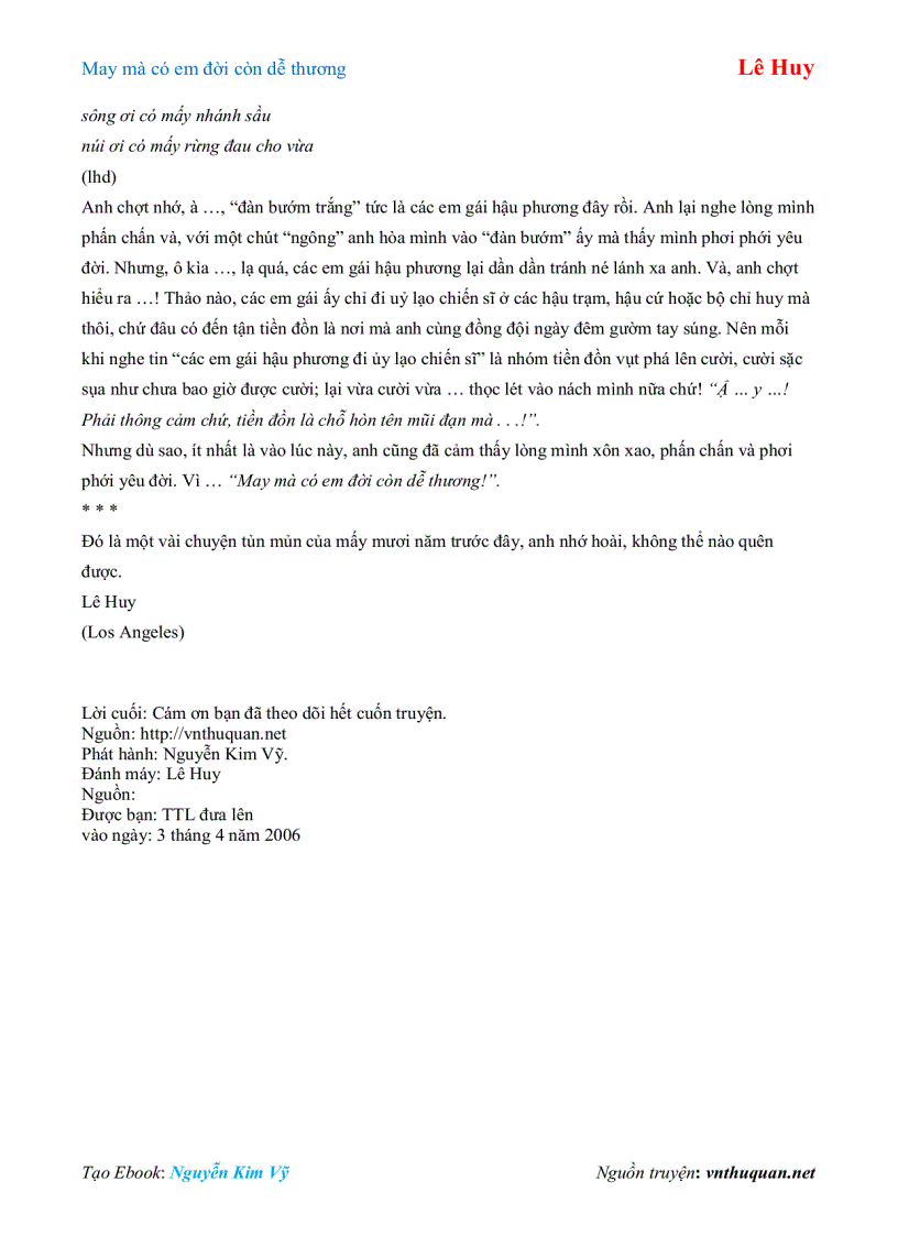image for page Ebook May mà có em đời còn dễ thương Lê Huy