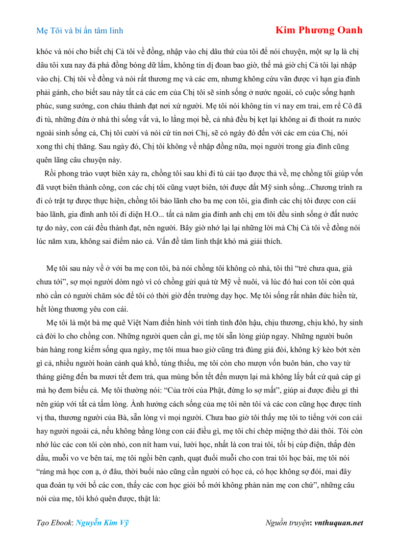 image for page Ebook Mẹ Tôi và bí ẩn tâm linh Kim Phương Oanh