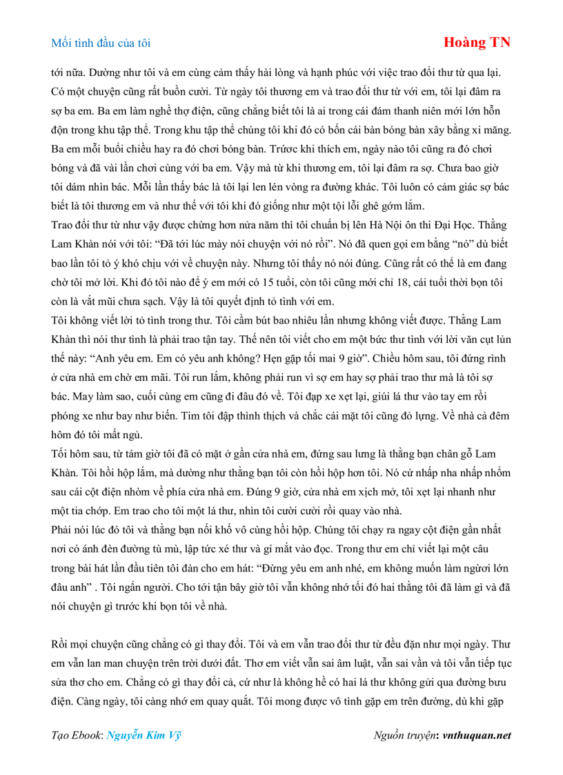 image for page Ebook Mối tình đầu của tôi Hoàng TN
