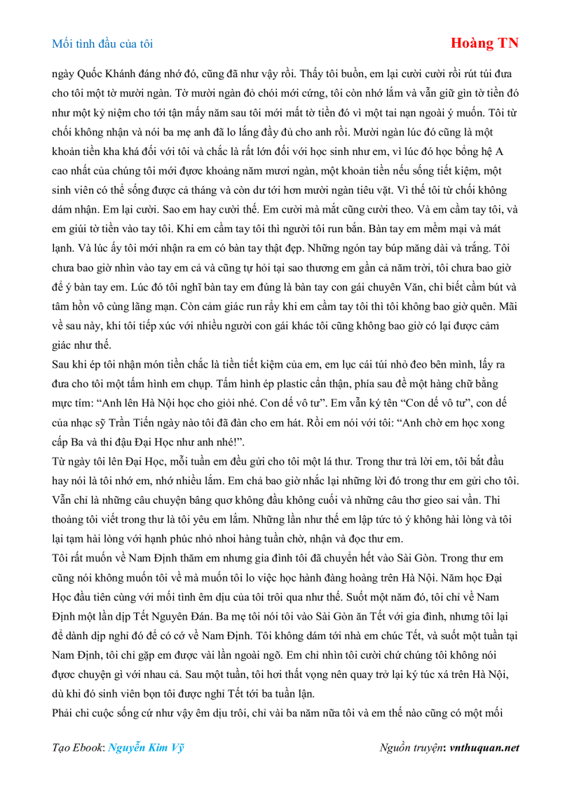 image for page Ebook Mối tình đầu của tôi Hoàng TN