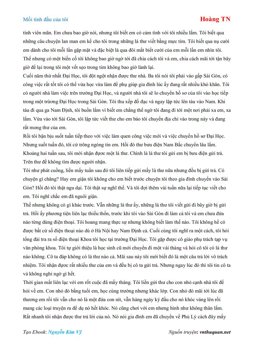 image for page Ebook Mối tình đầu của tôi Hoàng TN