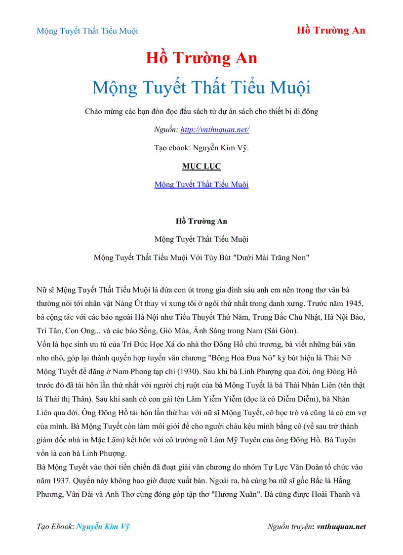 image for page Ebook Mộng Tuyết Thất Tiểu Muội Hồ Trường An