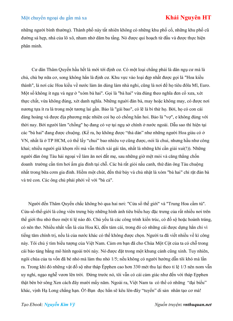 image for page Ebook Một chuyến ngoại du gần mà xa Khải Nguyên HT
