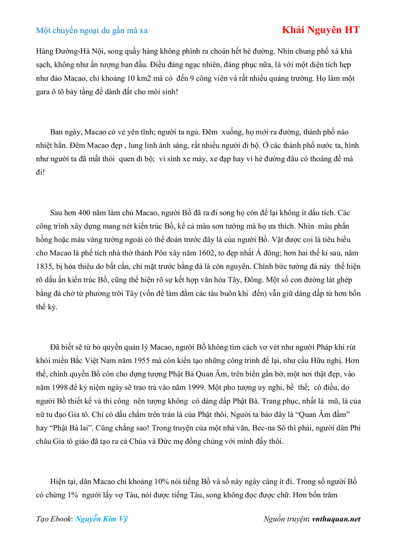 image for page Ebook Một chuyến ngoại du gần mà xa Khải Nguyên HT