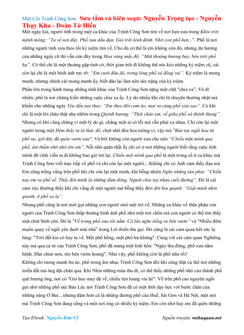 image for page Ebook Một Cõi Trịnh Công Sơn Sưu tầm và biên soạn Nguyễn Trọng tạo Nguyễn Thụy Kha Đoàn Tử Hiến