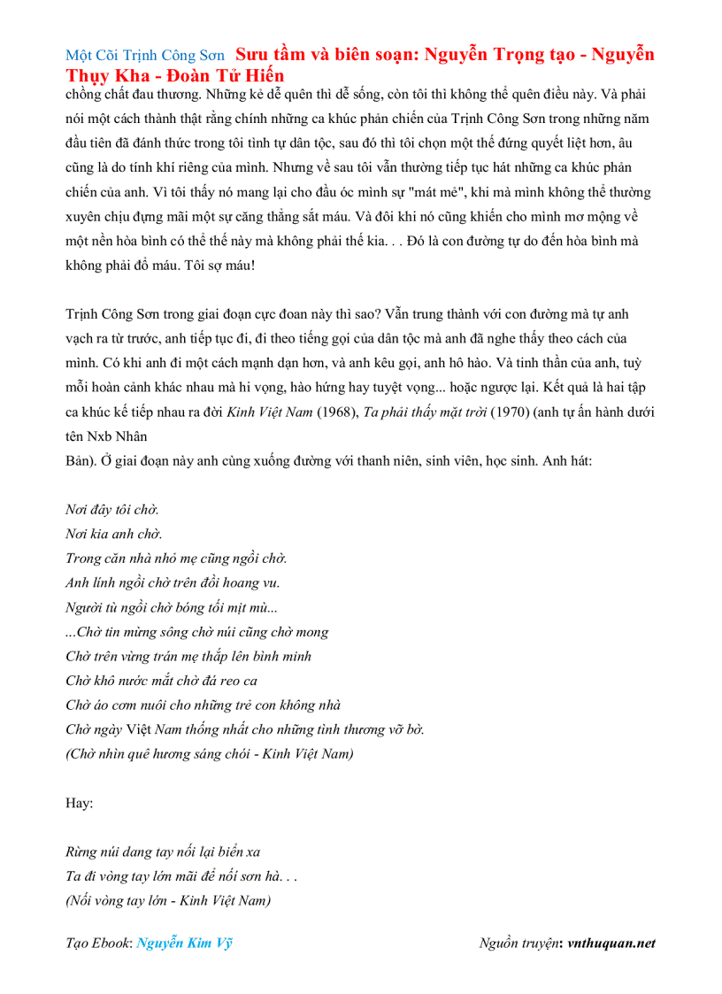 image for page Ebook Một Cõi Trịnh Công Sơn Sưu tầm và biên soạn Nguyễn Trọng tạo Nguyễn Thụy Kha Đoàn Tử Hiến