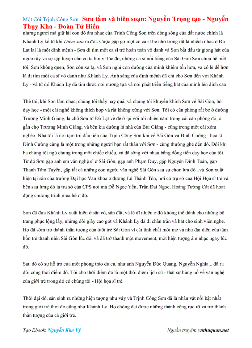 image for page Ebook Một Cõi Trịnh Công Sơn Sưu tầm và biên soạn Nguyễn Trọng tạo Nguyễn Thụy Kha Đoàn Tử Hiến