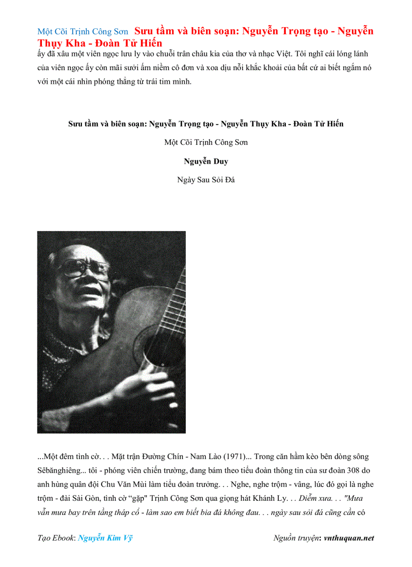 image for page Ebook Một Cõi Trịnh Công Sơn Sưu tầm và biên soạn Nguyễn Trọng tạo Nguyễn Thụy Kha Đoàn Tử Hiến