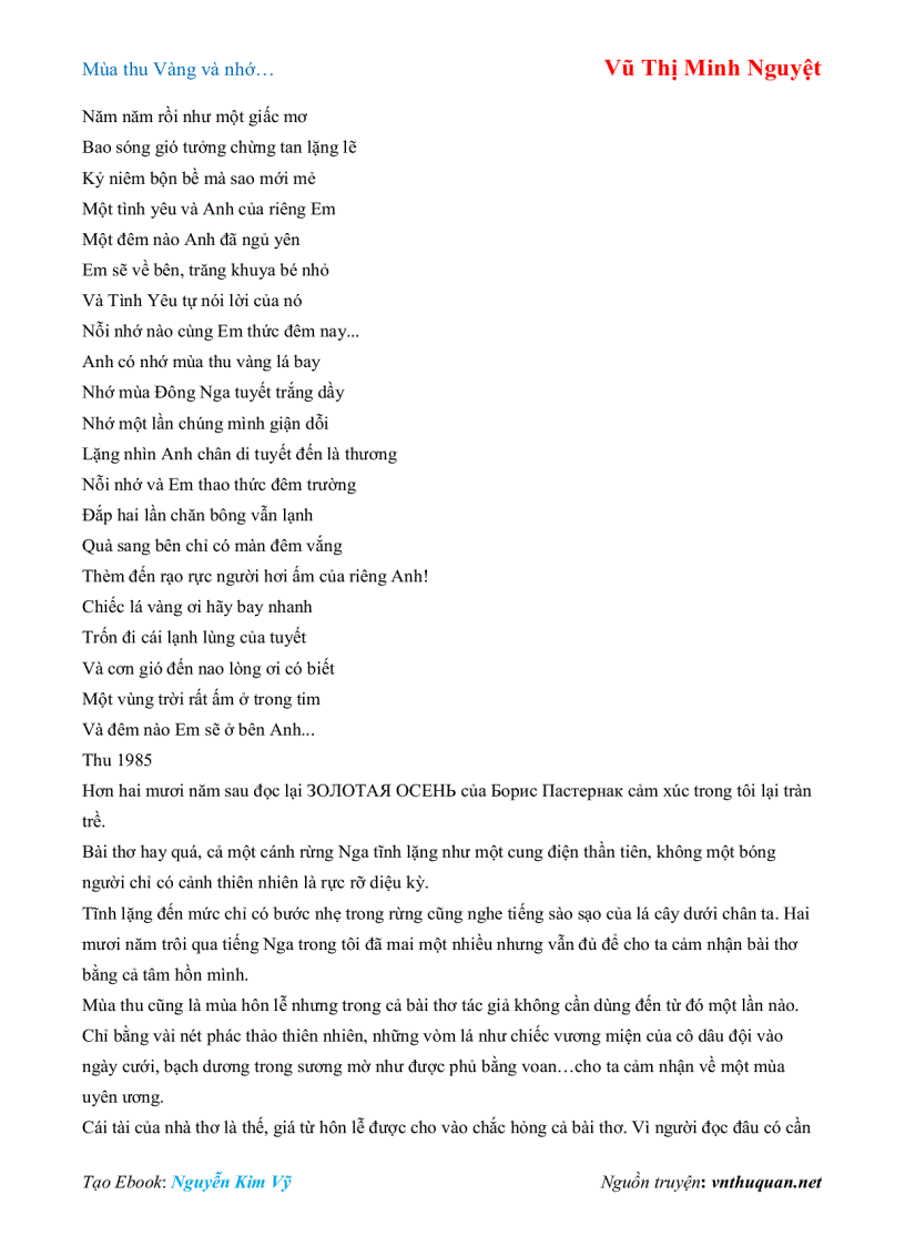 image for page Ebook Mùa thu Vàng và nhớ Vũ Thị Minh Nguyệt