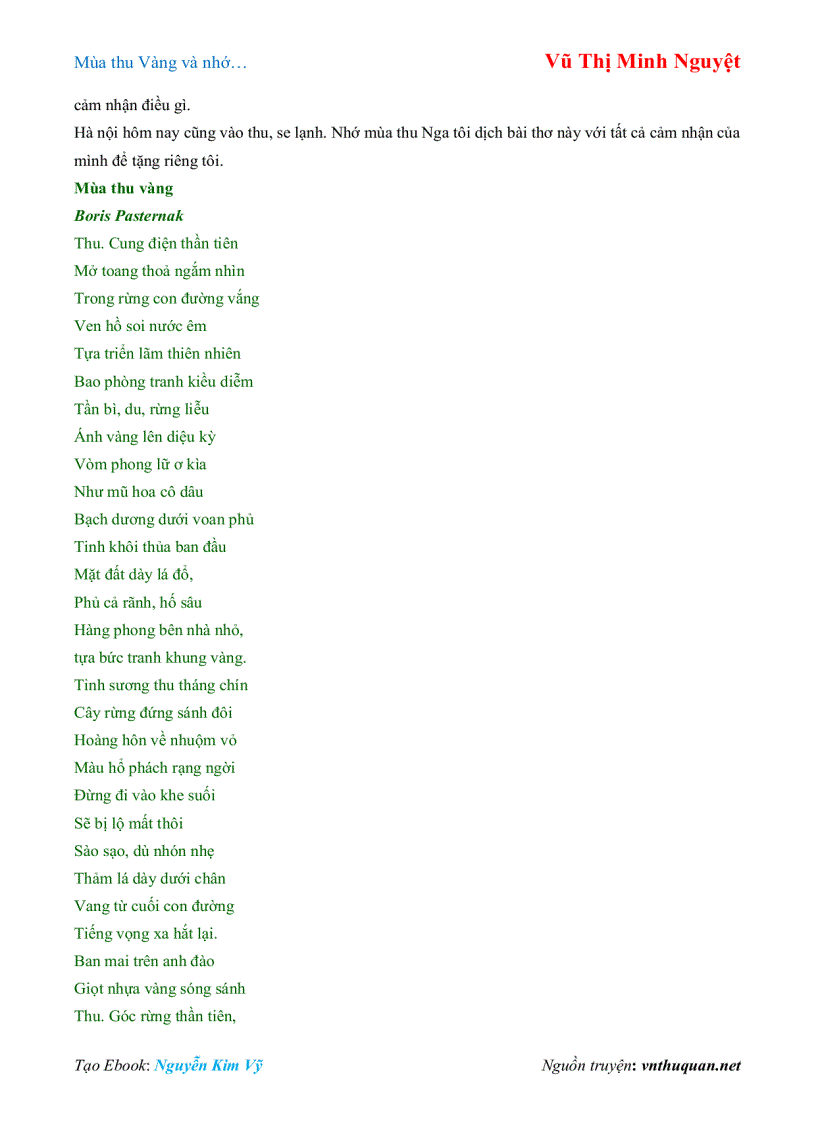 image for page Ebook Mùa thu Vàng và nhớ Vũ Thị Minh Nguyệt