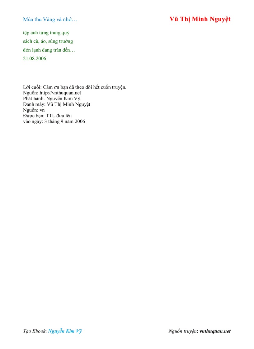 image for page Ebook Mùa thu Vàng và nhớ Vũ Thị Minh Nguyệt