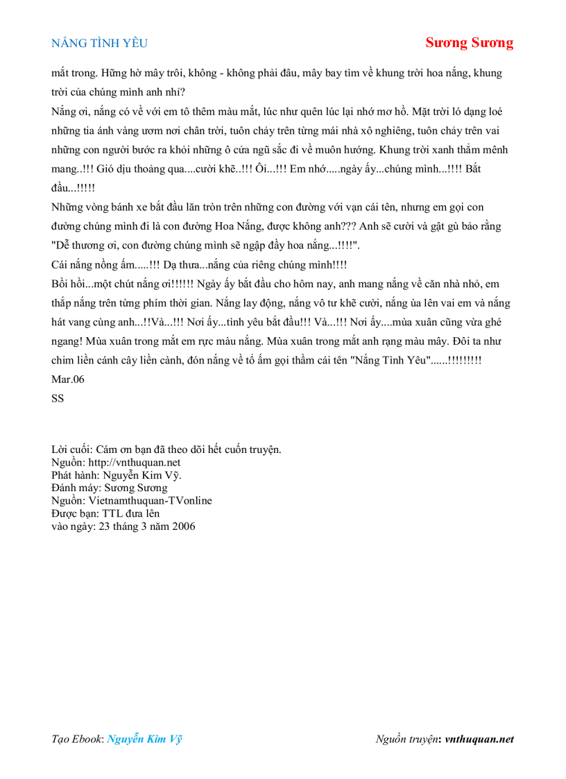 image for page Ebook NẮNG TÌNH YÊU Sương Sương