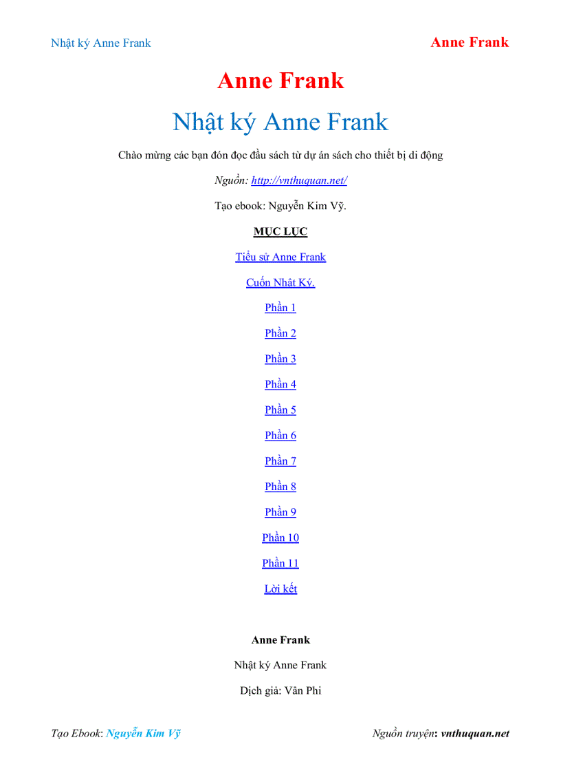 image for page Ebook Nhật ký Anne Frank Anne Frank