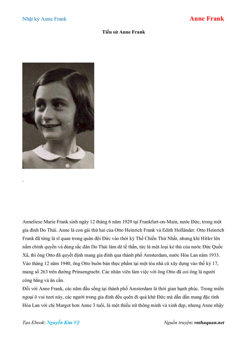 image for page Ebook Nhật ký Anne Frank Anne Frank