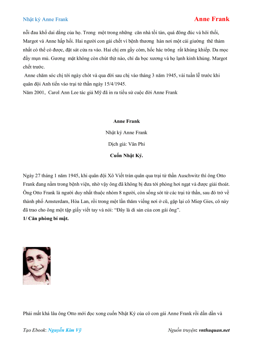 image for page Ebook Nhật ký Anne Frank Anne Frank