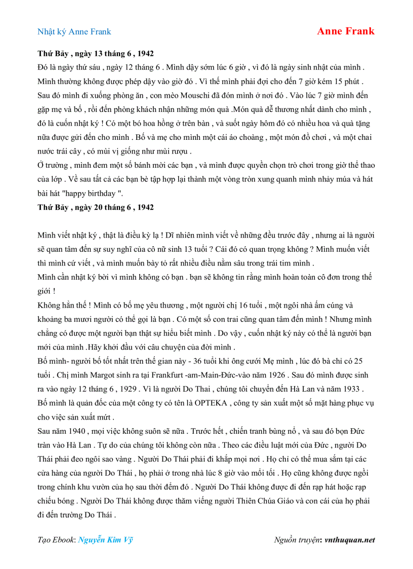 image for page Ebook Nhật ký Anne Frank Anne Frank
