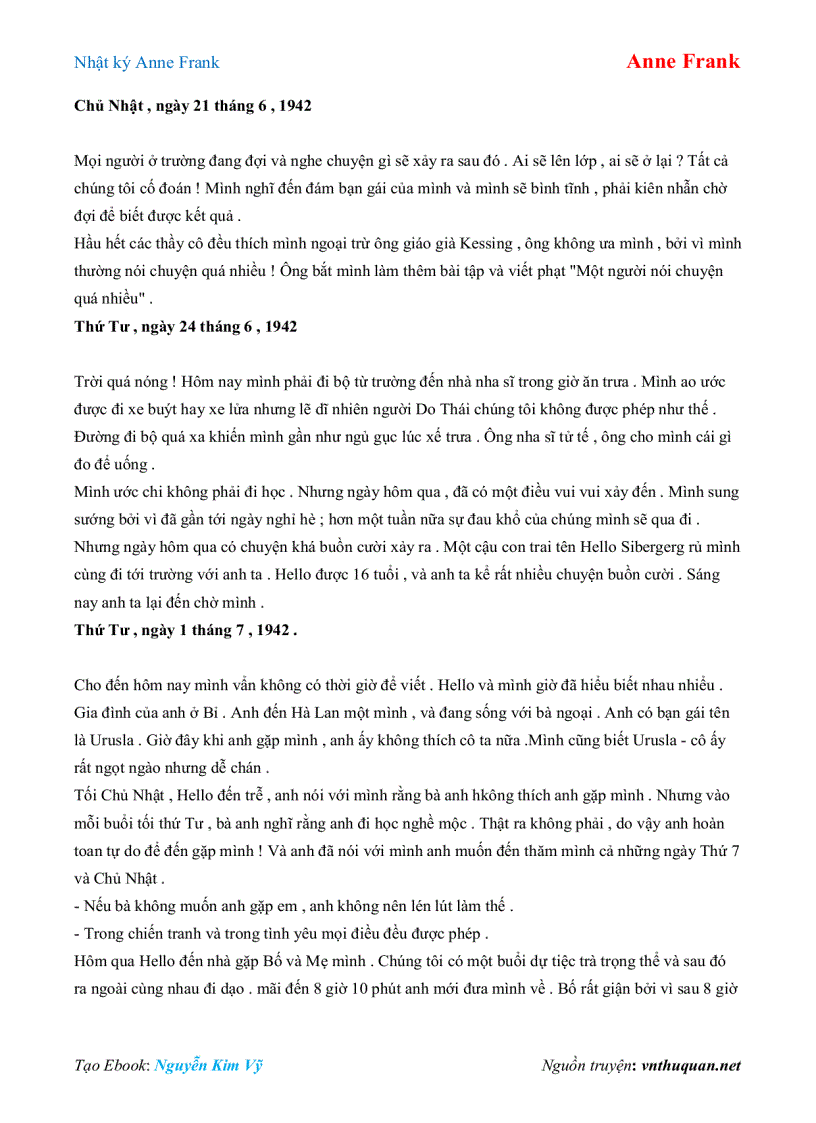 image for page Ebook Nhật ký Anne Frank Anne Frank