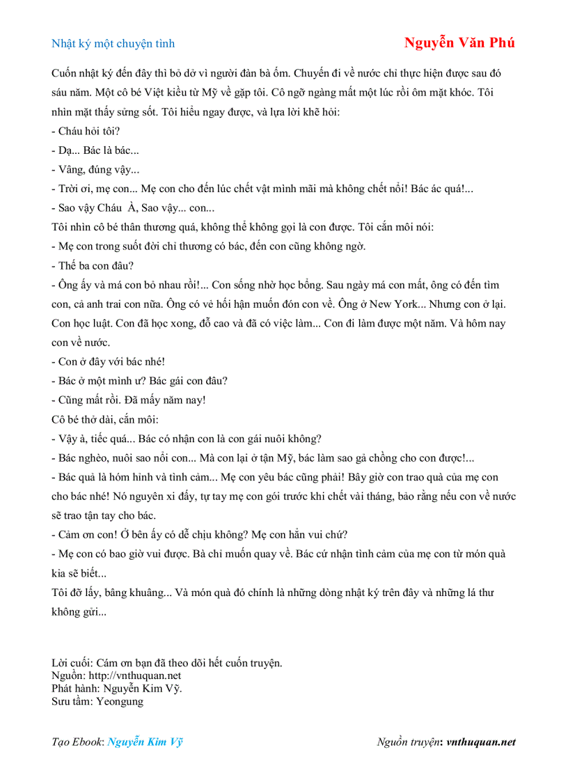 image for page Ebook Nhật ký một chuyện tình Nguyễn Văn Phú