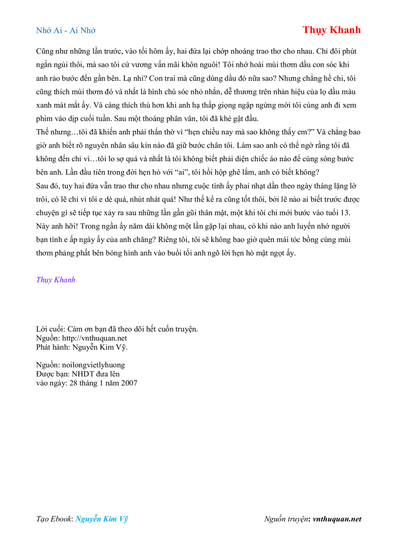 image for page Ebook Nhớ Ai Ai Nhớ Thụy Khanh