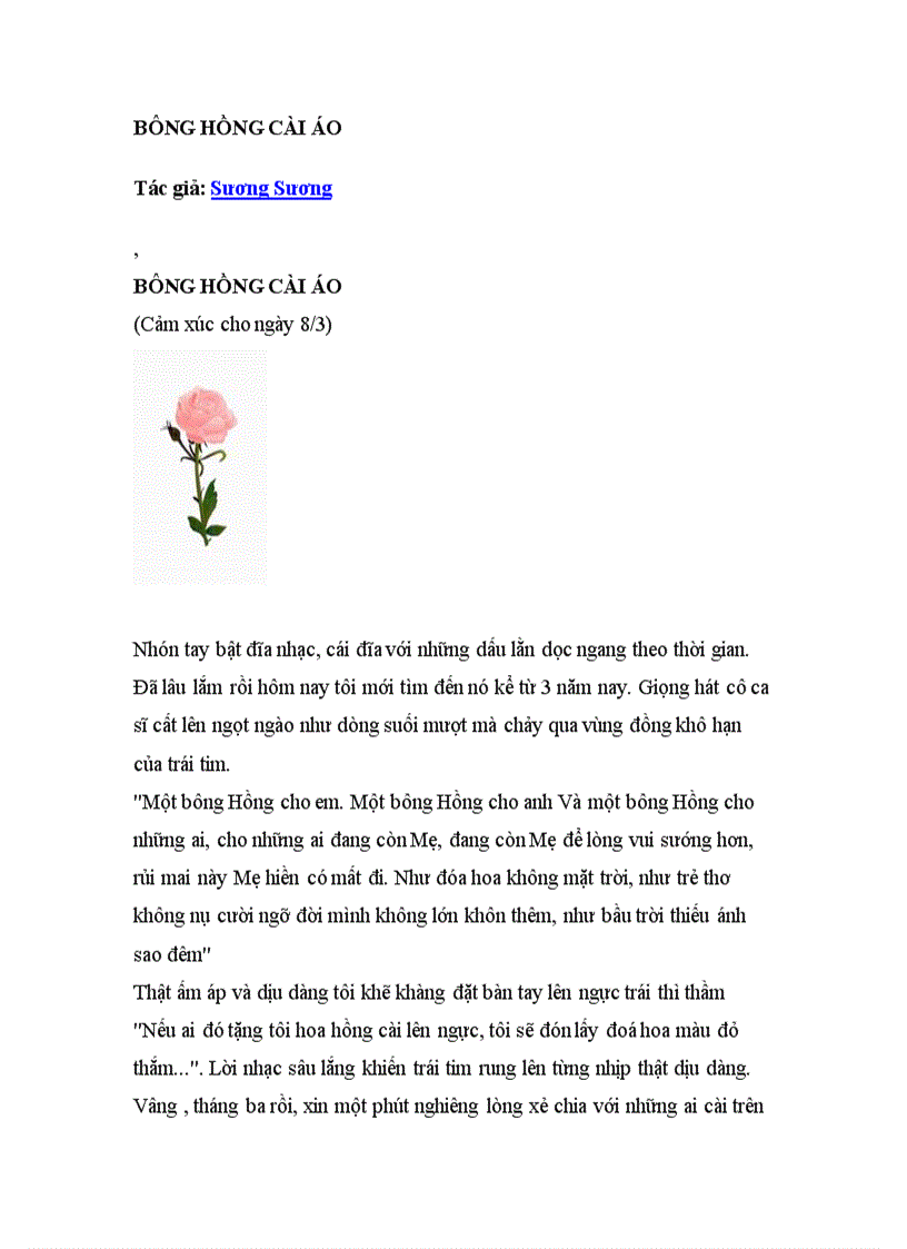 image for page Ebook BÔNG HỒNG CÀI ÁO Sương Sương