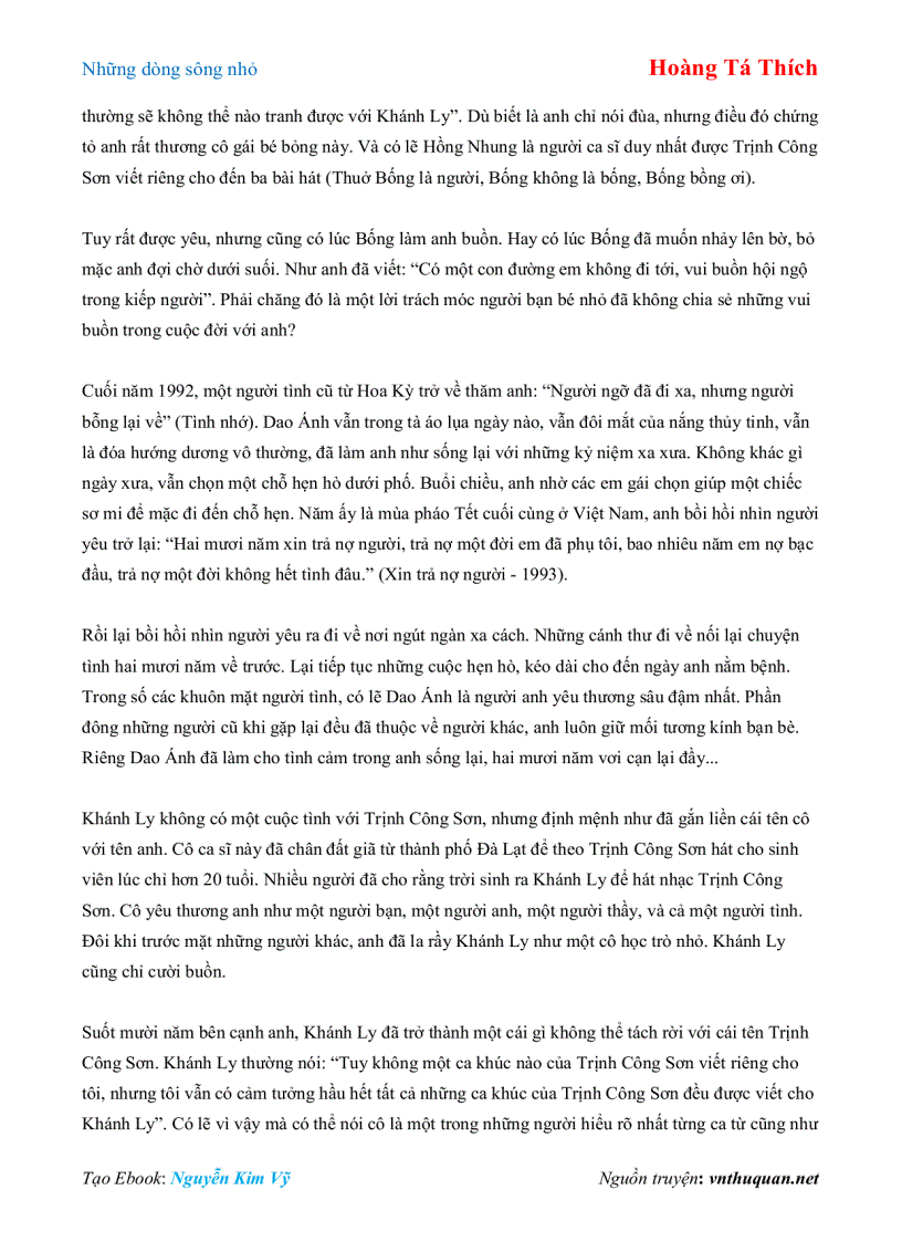 image for page Ebook Những dòng sông nhỏ Hoàng Tá Thích