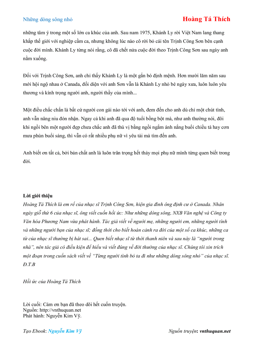 image for page Ebook Những dòng sông nhỏ Hoàng Tá Thích