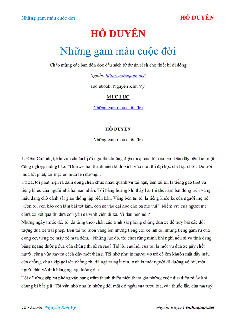 image for page Ebook Những gam màu cuộc đời HỒ DUYÊN